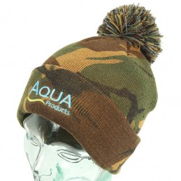 AQUA CAMO BOBBLE HAT