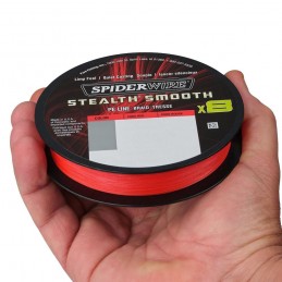 TRESSE SPIDERWIRE STEALTH SMOOTH 8X 0.23 MM 23.6 KG 300 M ROUGE