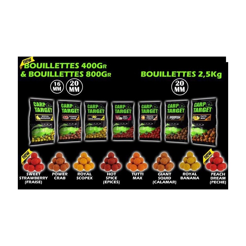 FUN FISHING CARP TARGET BOUILLETTES 800 GR 20 MM HOT SPICE