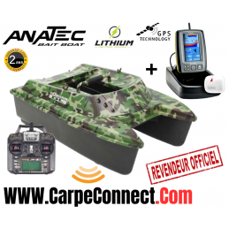 Bateau Amorceur Anatec Catamaran Forest  AN-I6X + Echo TF640 GPS Boussole Toslon