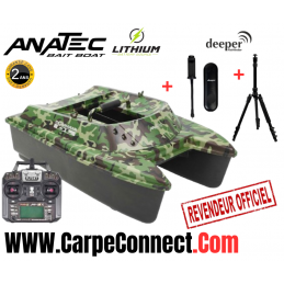 Bateau Amorceur Anatec Cata Forest Lithium AN-I6X + Amplificateur Deeper + Trepi