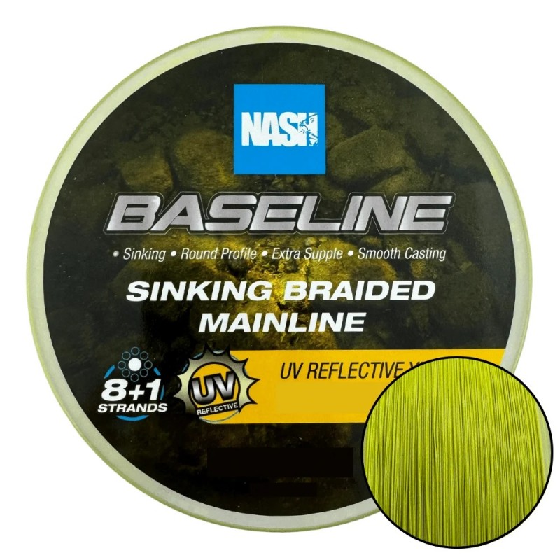 NASH BASELINE TRESSE SINKING BRAID UV YELLOW 0.20 MM 9.07 KG 600 M